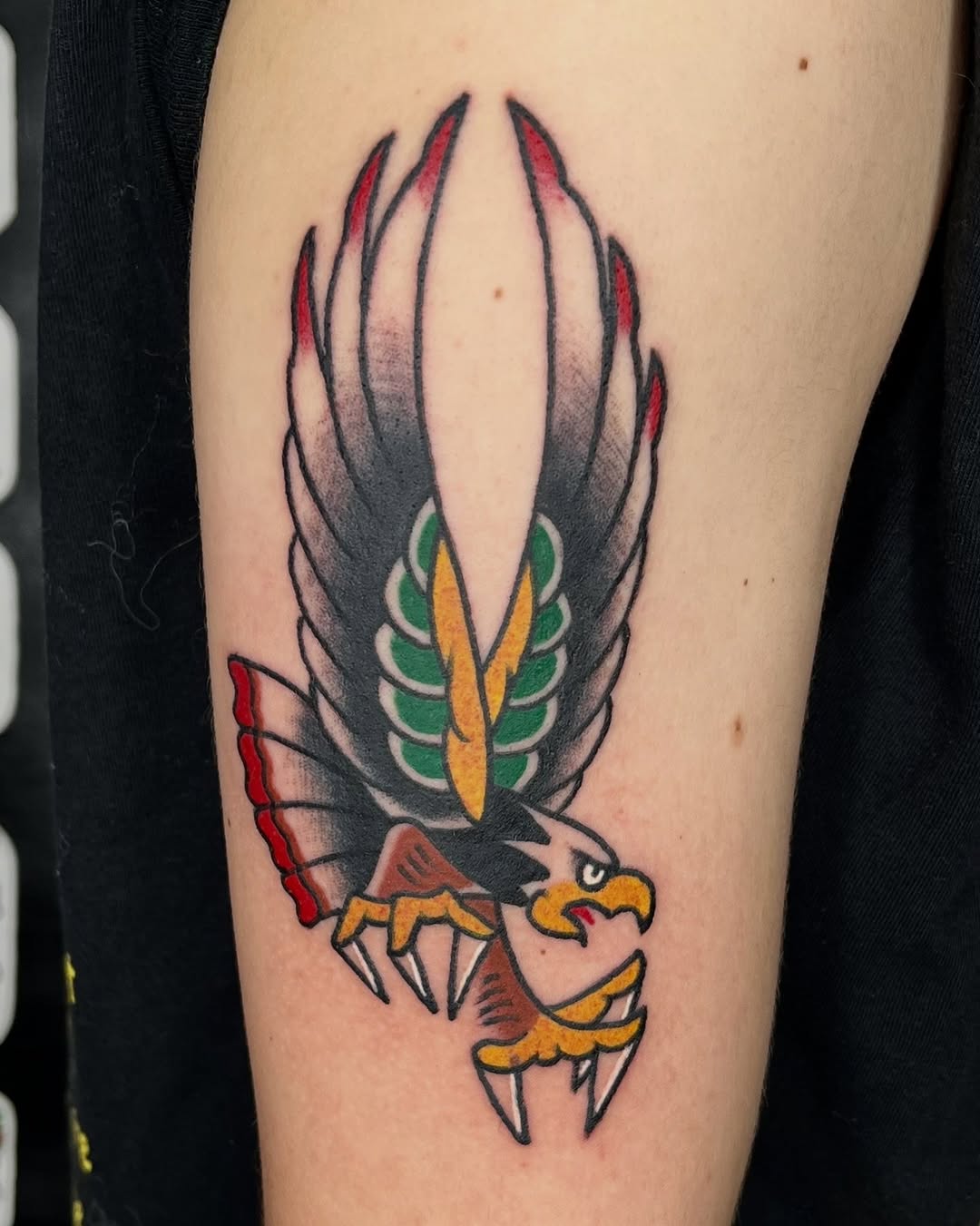 Classic Traditional Eagle 
done @brivetattooexpo 
Thank you for having me as part of the contest jury and check out the buffet from the artists night 