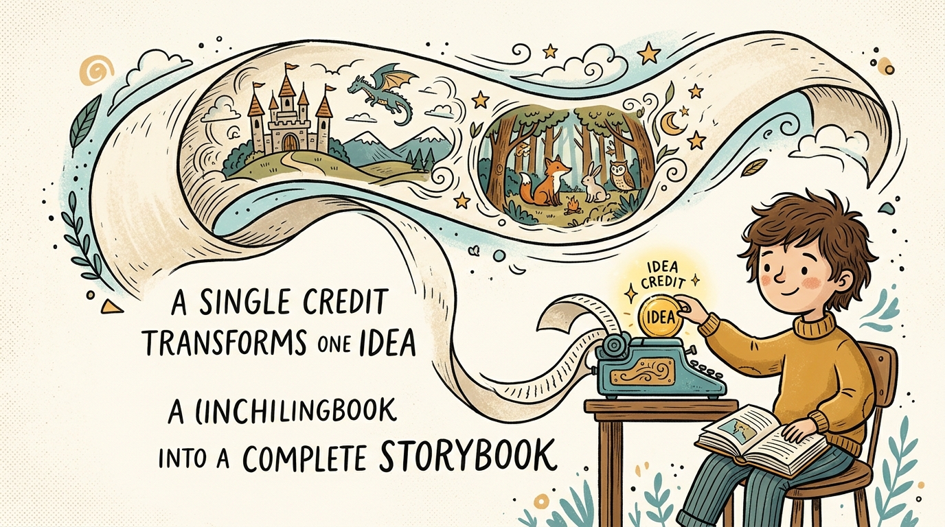 One credit turns a single idea into a complete storybook