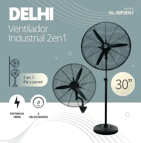Ventilador Industrial 30 Pulgadas 2 En 1 Pie/pared Delhi