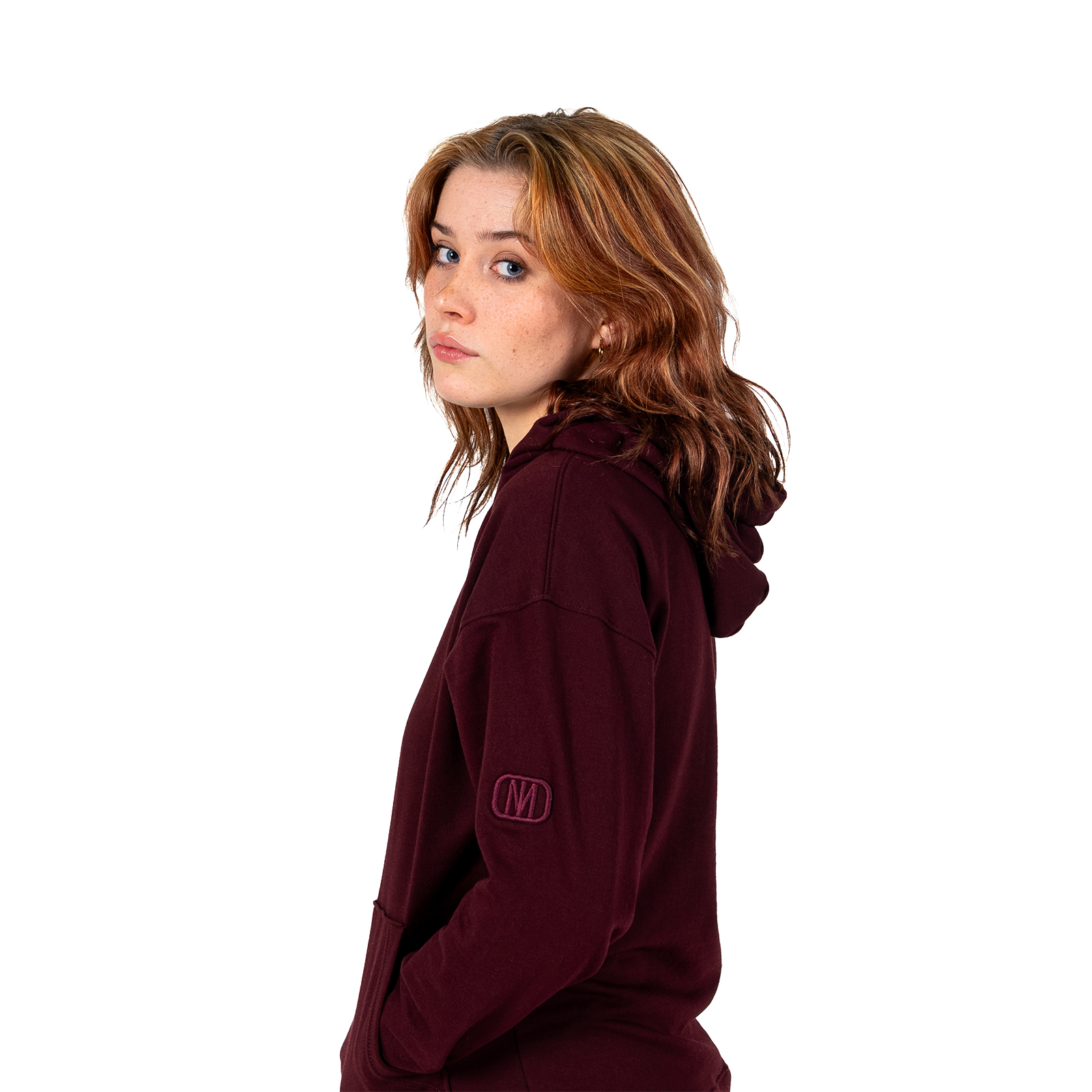 Monochromatic Cotton Wine Hoodie