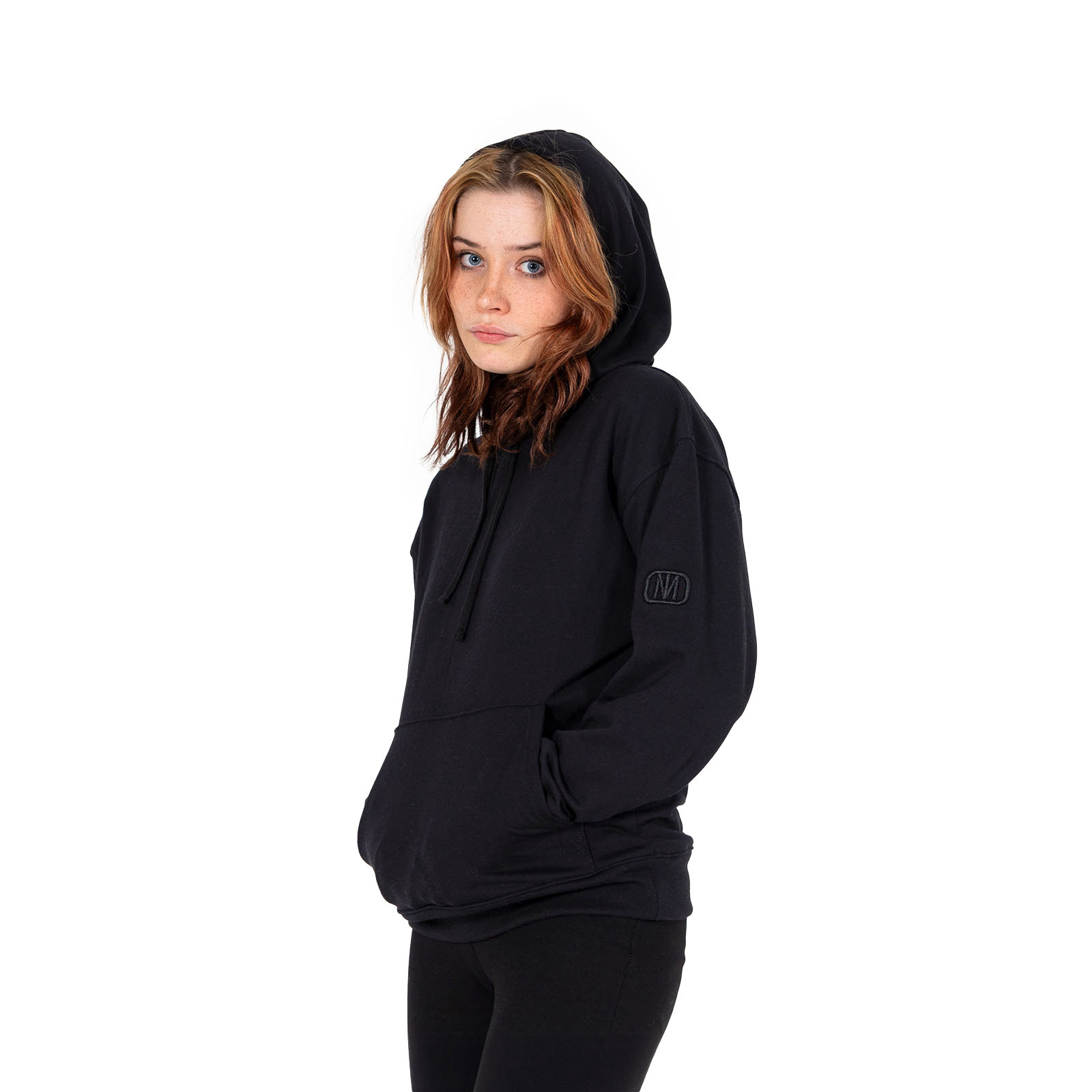 Monochromatic Cotton Black Hoodie