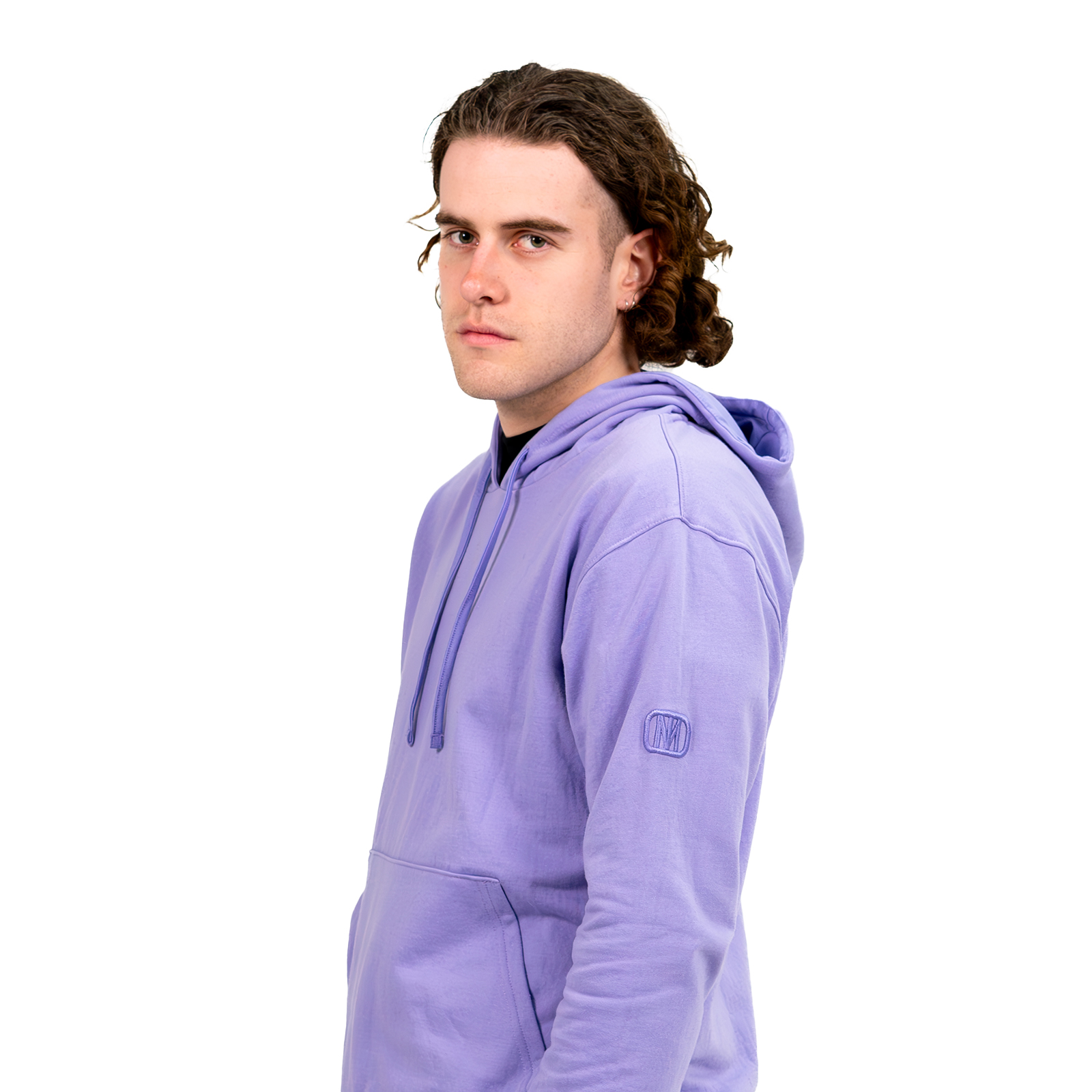 Monochromatic Cotton Purple Hoodie