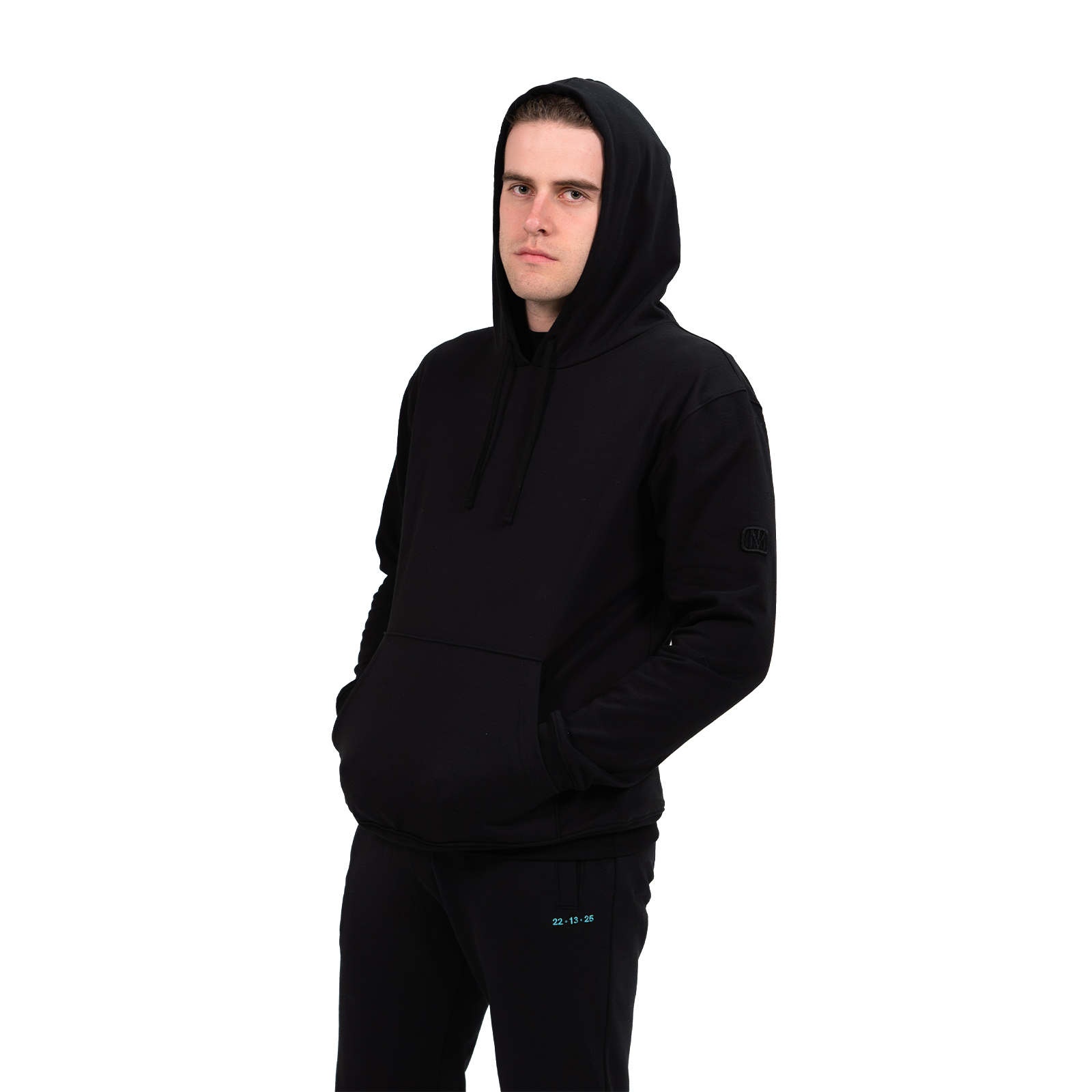 Monochromatic Cotton Black Hoodie