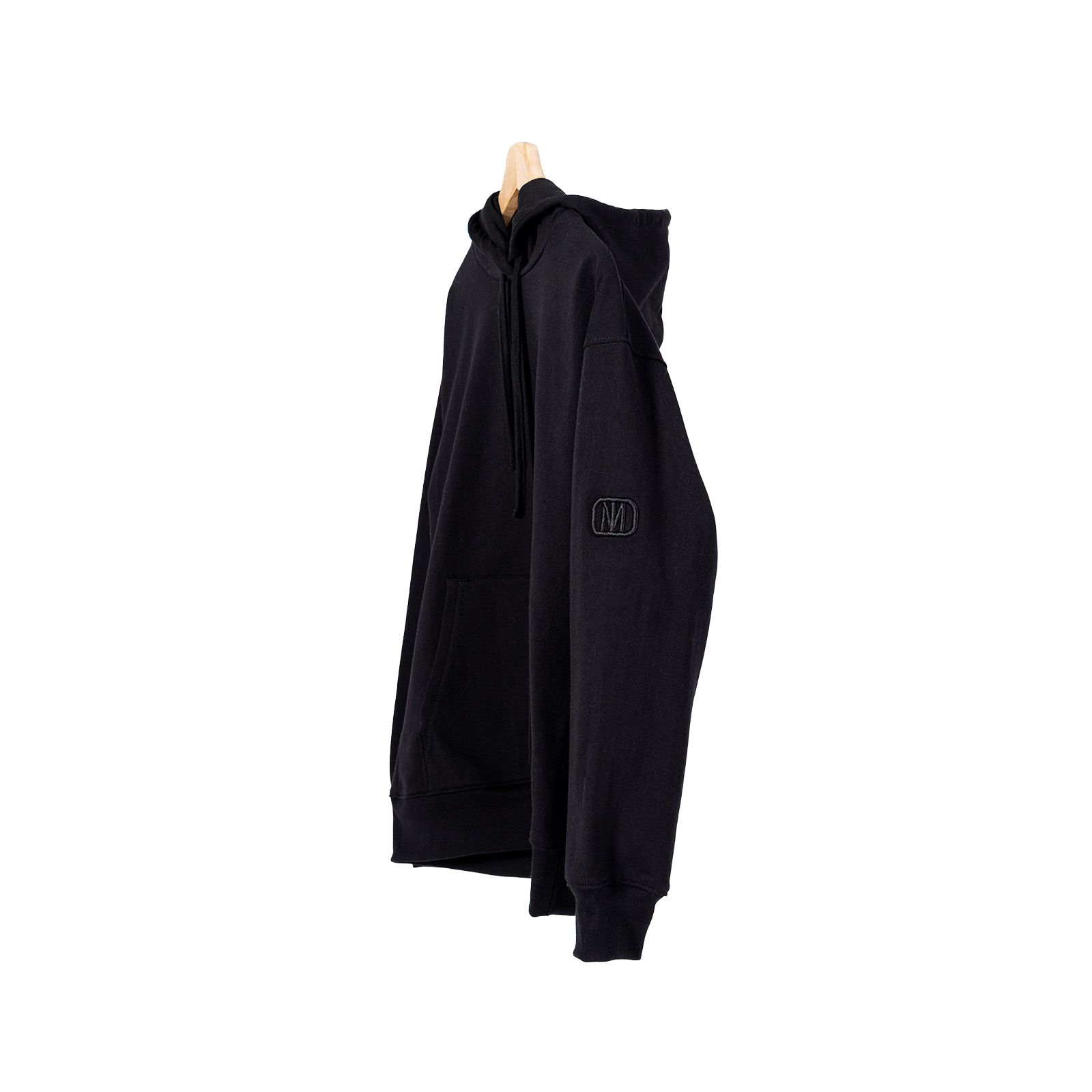 Monochromatic Cotton Black Hoodie