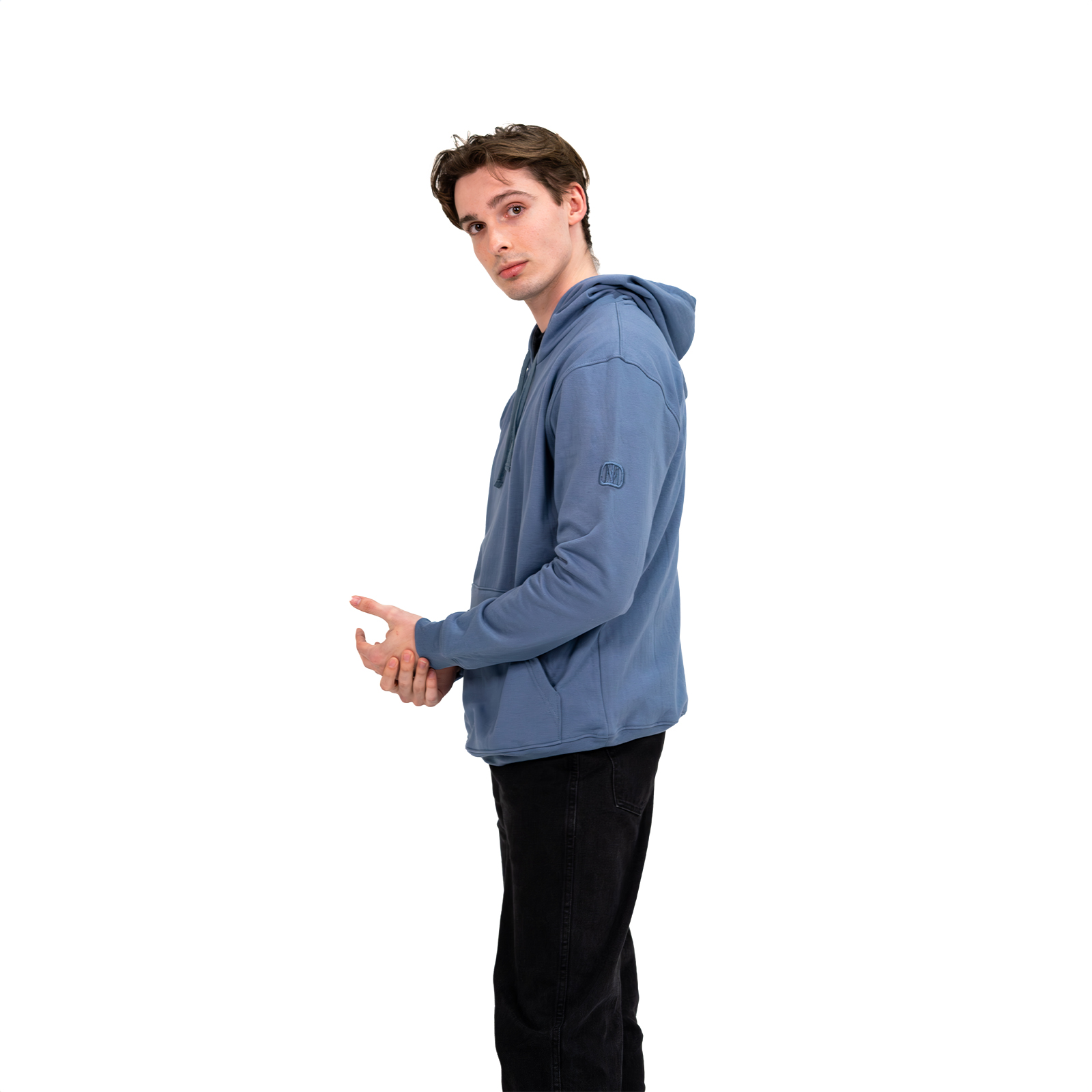 Monochromatic Cotton Blue Hoodie