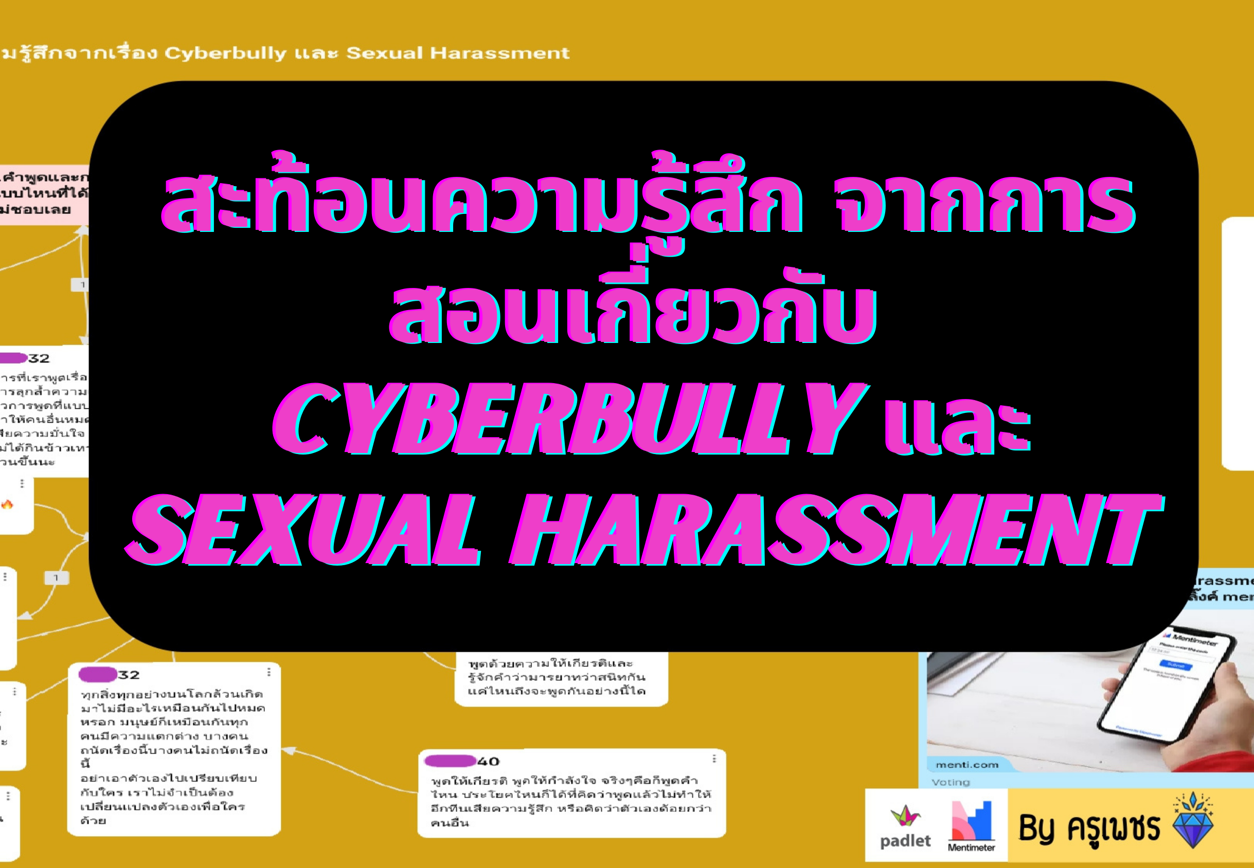 ภาพประกอบไอเดีย สะท้อนความรู้สึกในเรื่องCyberbully และ Harassment