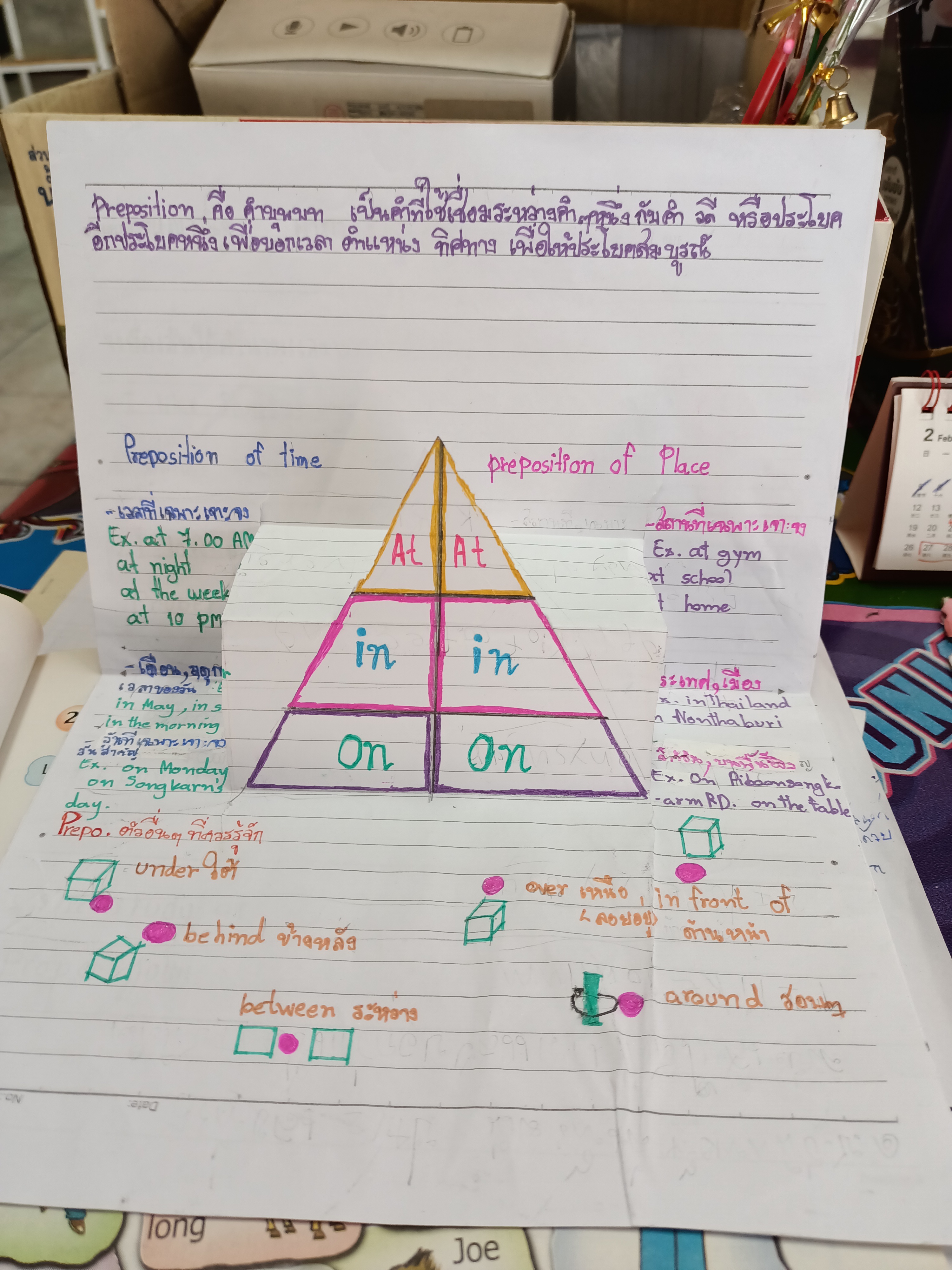 ภาพประกอบไอเดีย Pop-up prepositions 