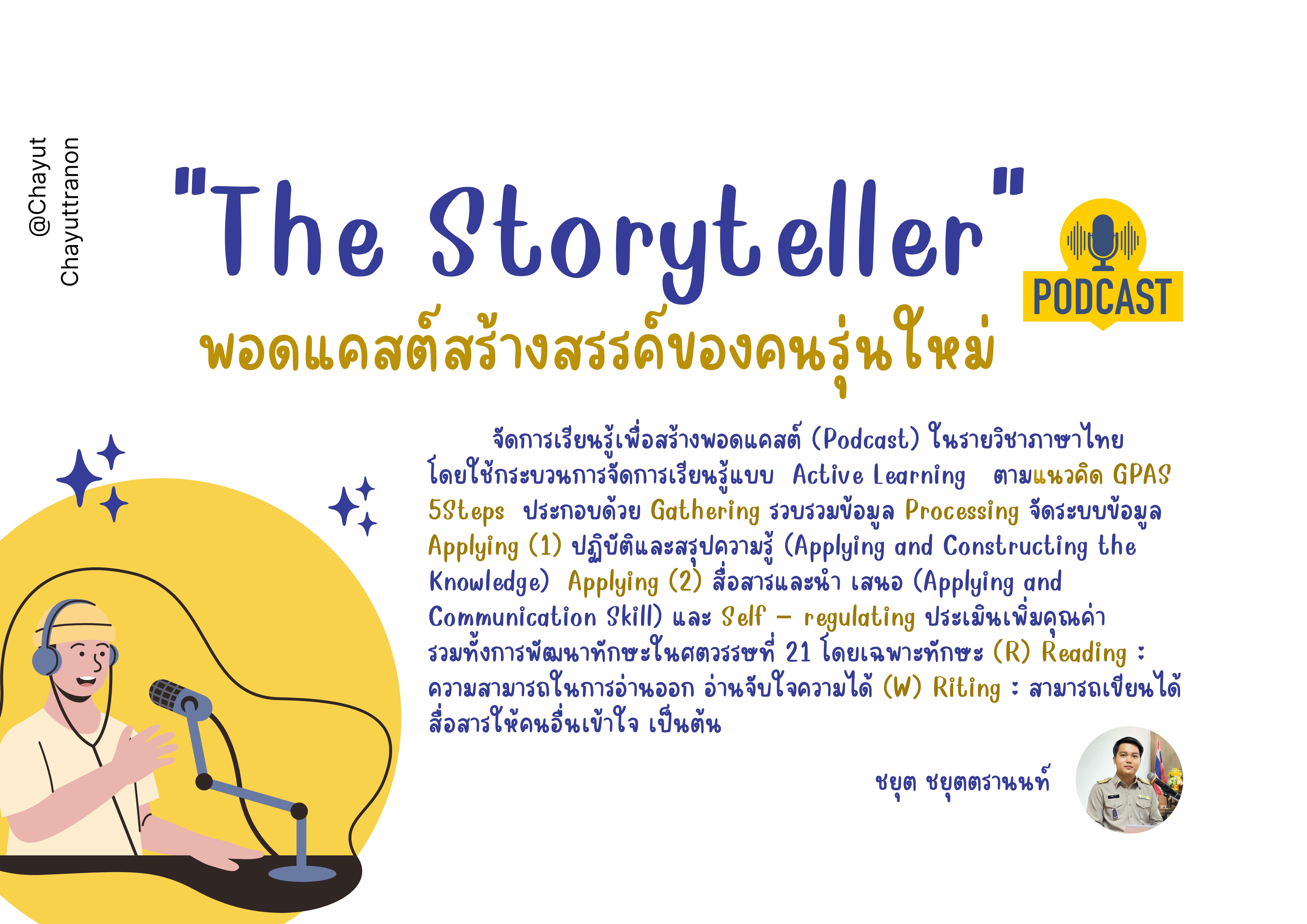 ภาพประกอบไอเดีย "The Storyteller"  พอดแคสต์สร้างสรรค์ของคนรุ่นใหม่