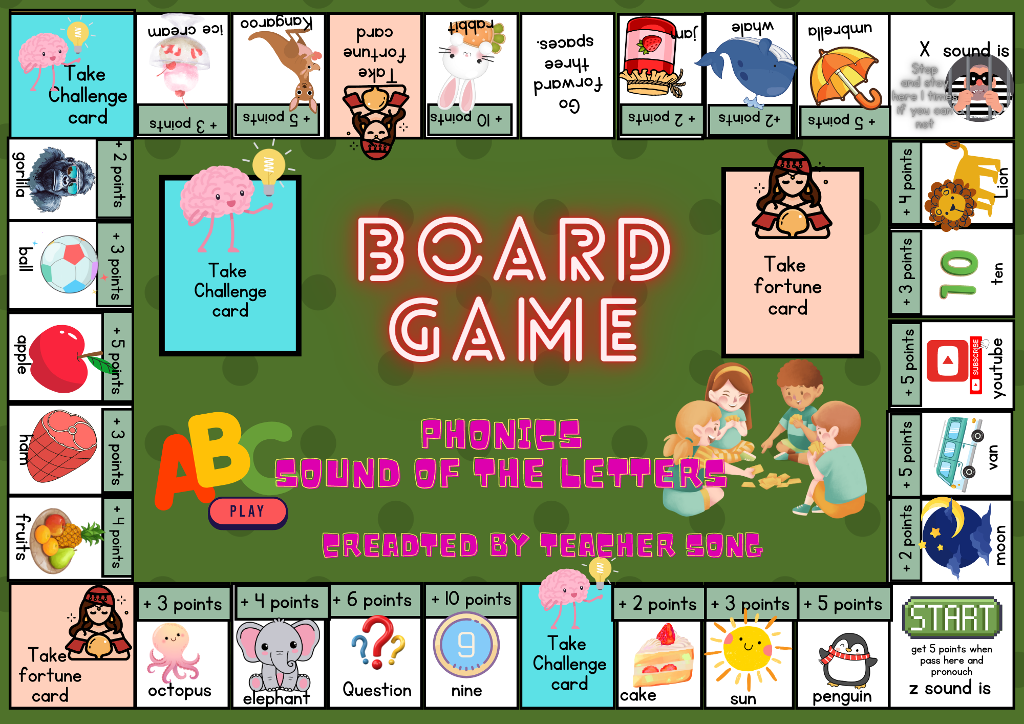 ภาพประกอบไอเดีย Board game  เรื่อง Phonics