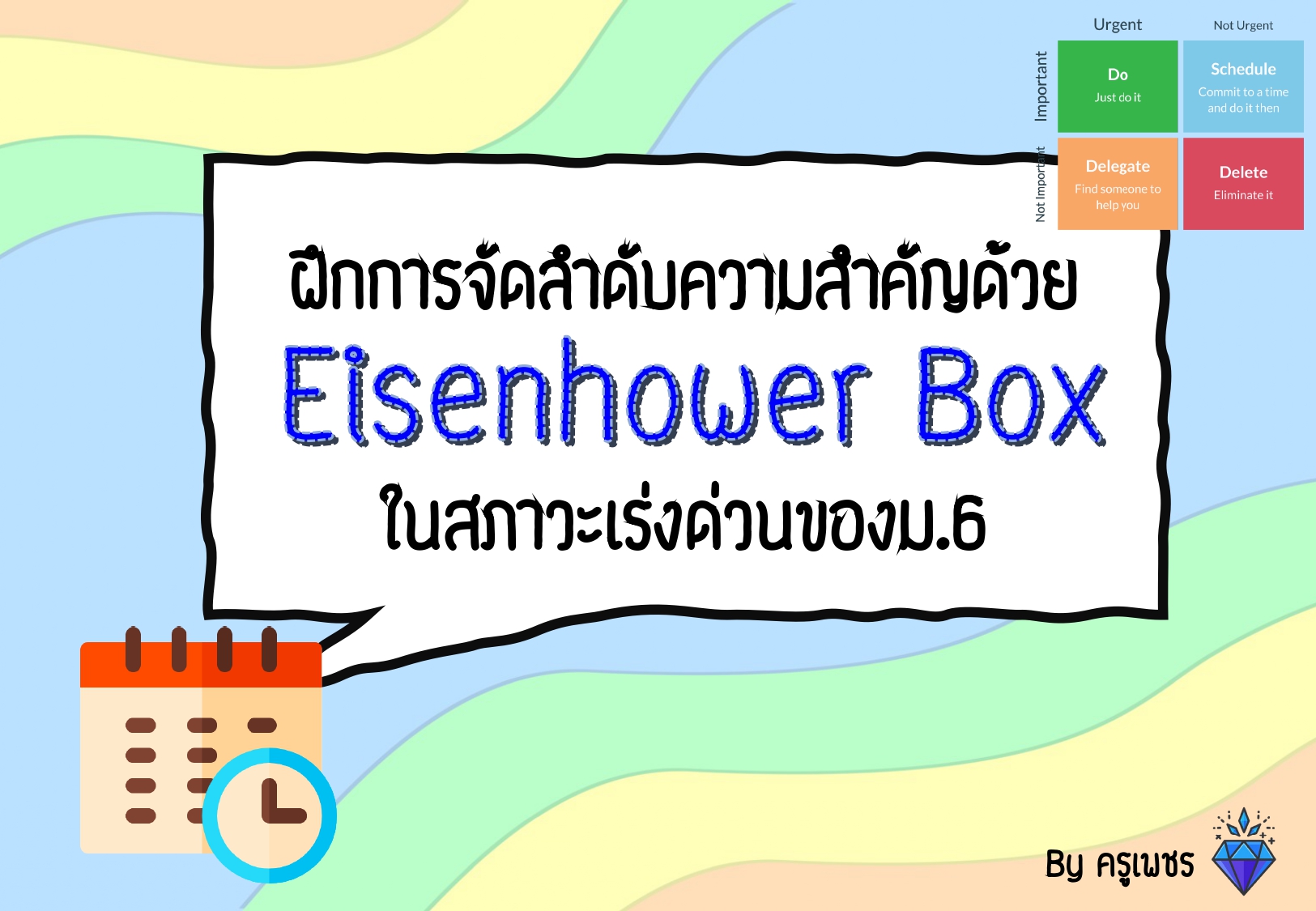 ภาพประกอบไอเดีย ฝึกการใช้ Eisenhower Box ในสภาวะเร่งด่วนของม.6