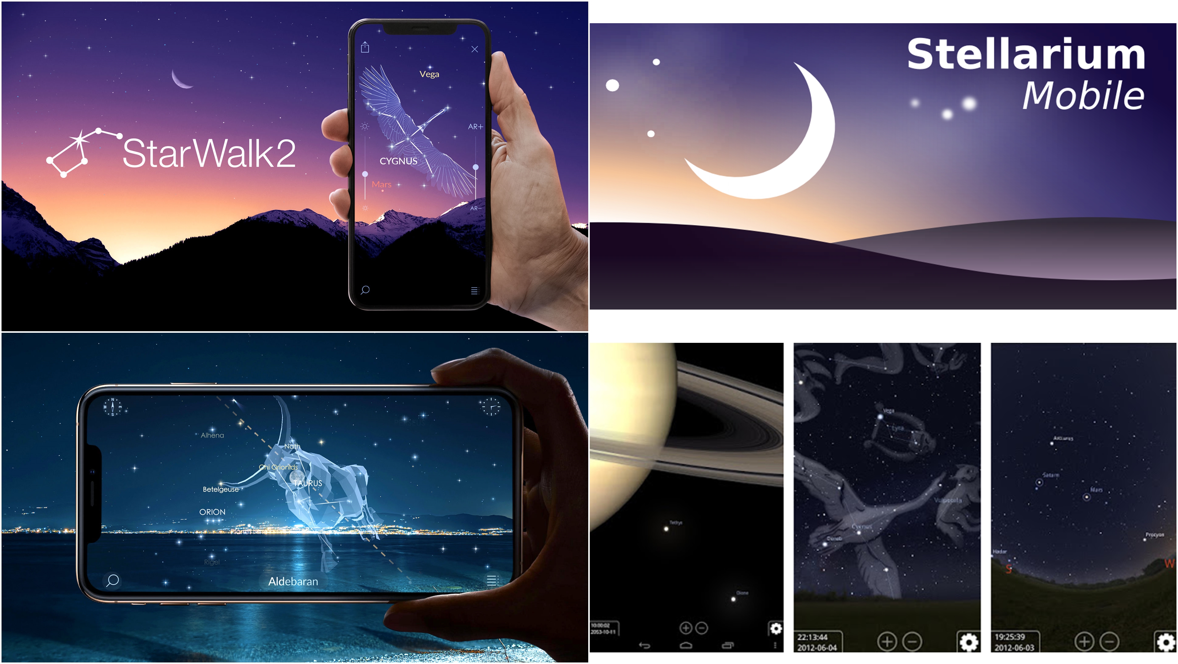 ภาพประกอบไอเดีย แอปดูดาว Stellarium mobile และ Star walk 2 