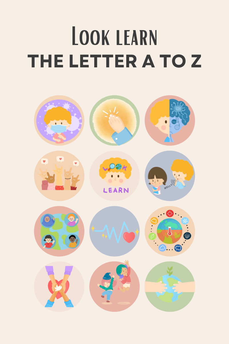ภาพประกอบไอเดีย แจกใบงาน Look Learn The Letter A To Z