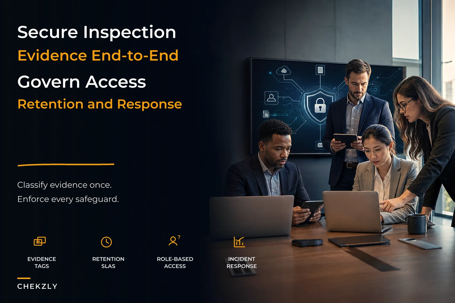 Enterprise-grade security and privacy governance for inspection evidence