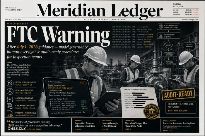 FTC AI Warning: What Inspection Managers Should Change Now — model governance, human oversight and audit trails for AI-assisted inspections