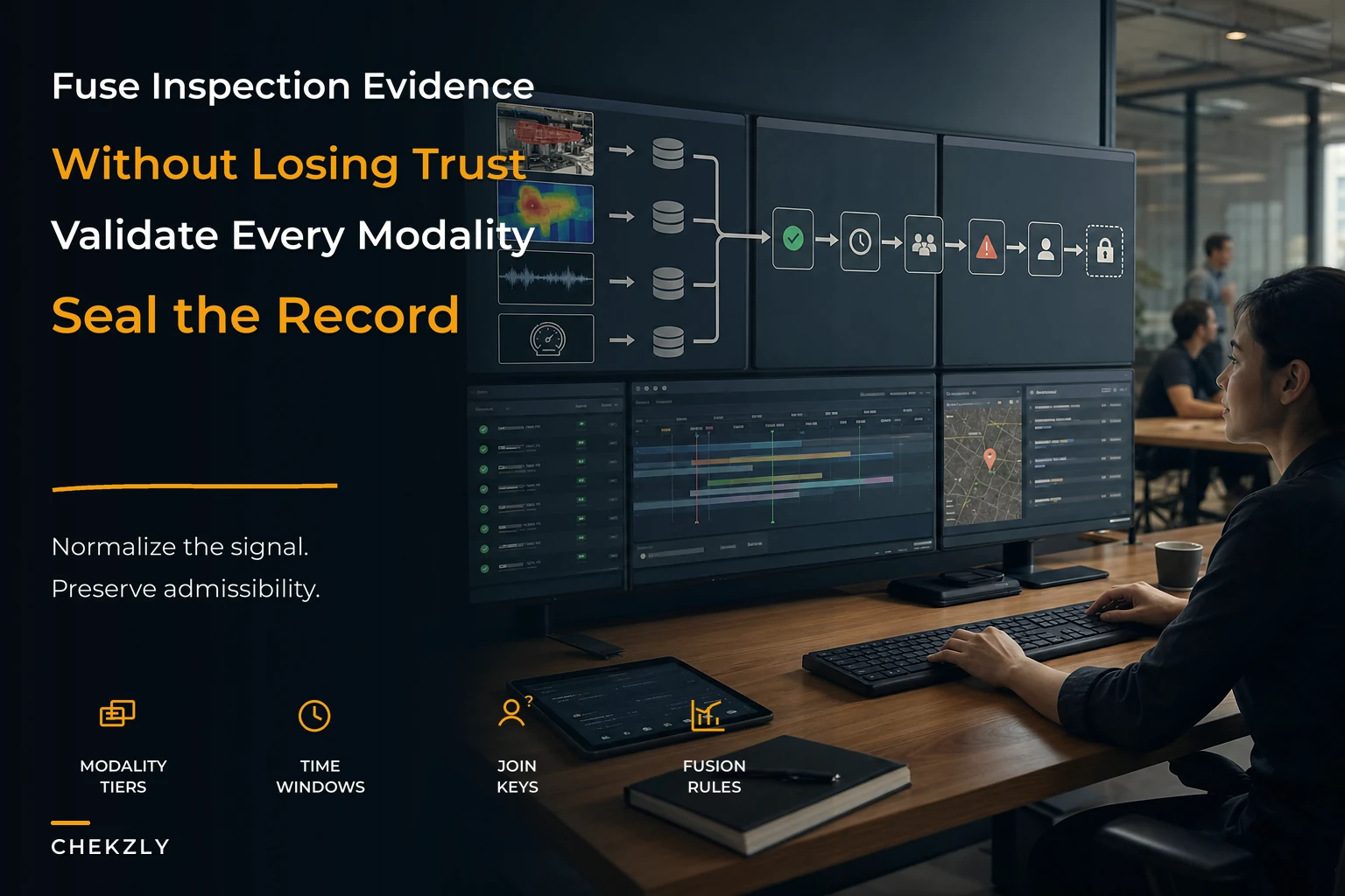 Governance for multimodal inspection evidence and sensor fusion