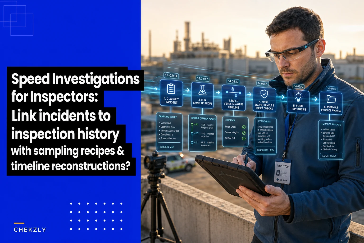 Speed investigations: tie incidents to inspection history with sampling recipes and timeline reconstructions