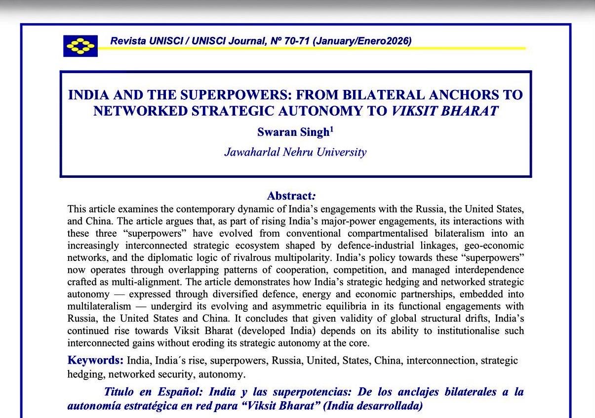 India and the Superpowers: From Bilateral Anchors to Networked Strategic Autonomy for Viksit Bharat