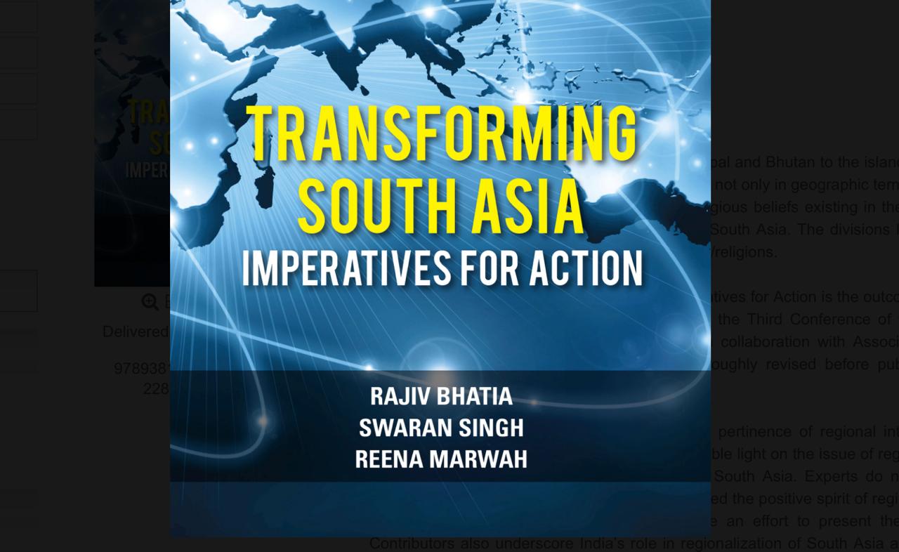 Transforming South Asia: Imperatives for Action
