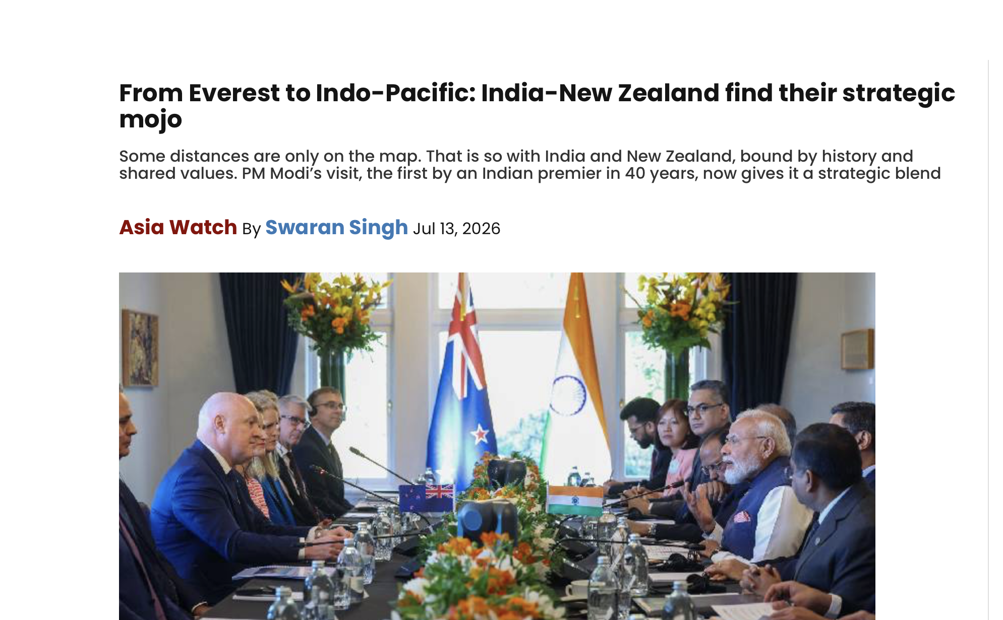 From Everest to Indo-Pacific: India-New Zealand find their strategic mojo