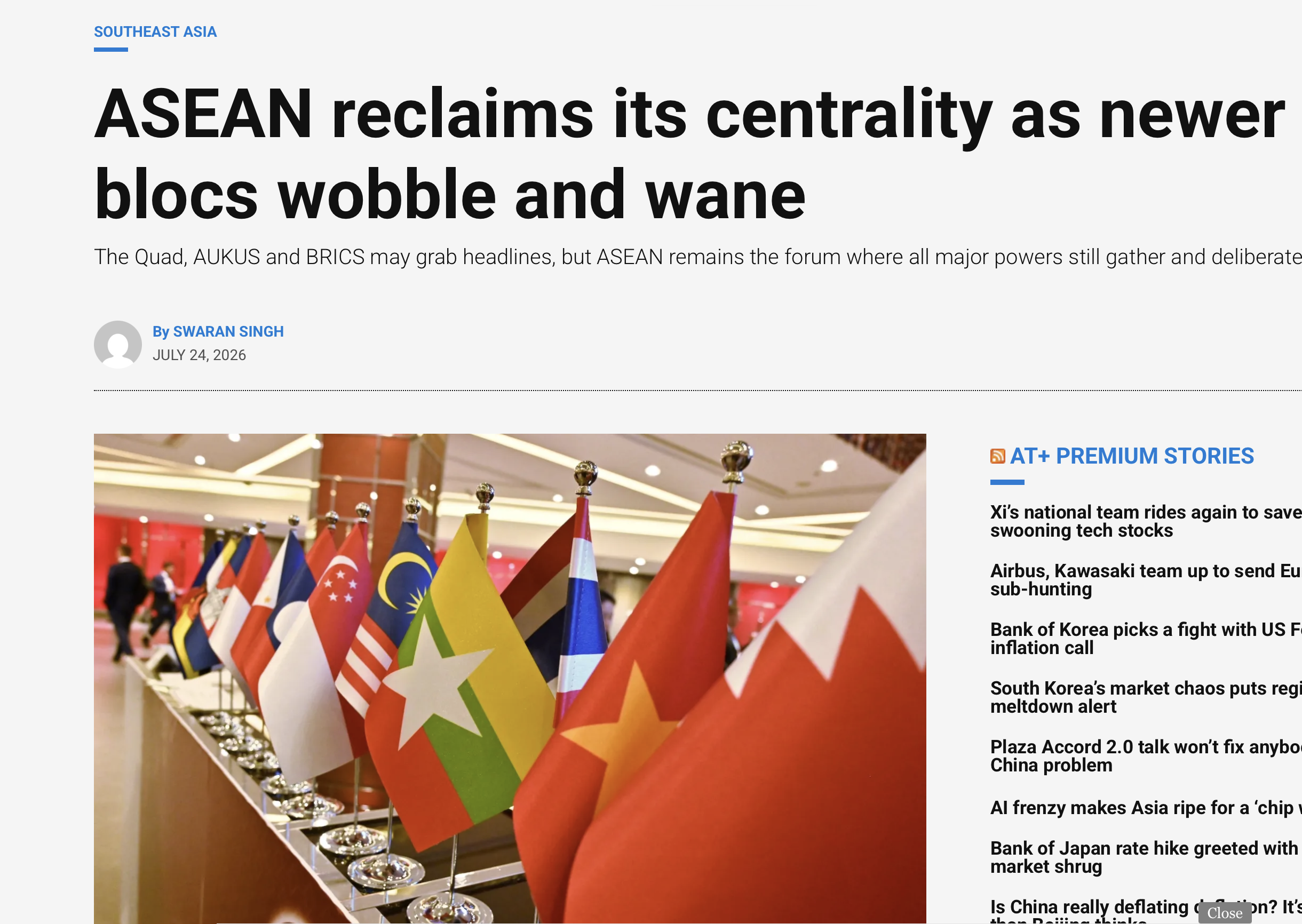 ASEAN reclaims its centrality as newer blocs wobble and wane