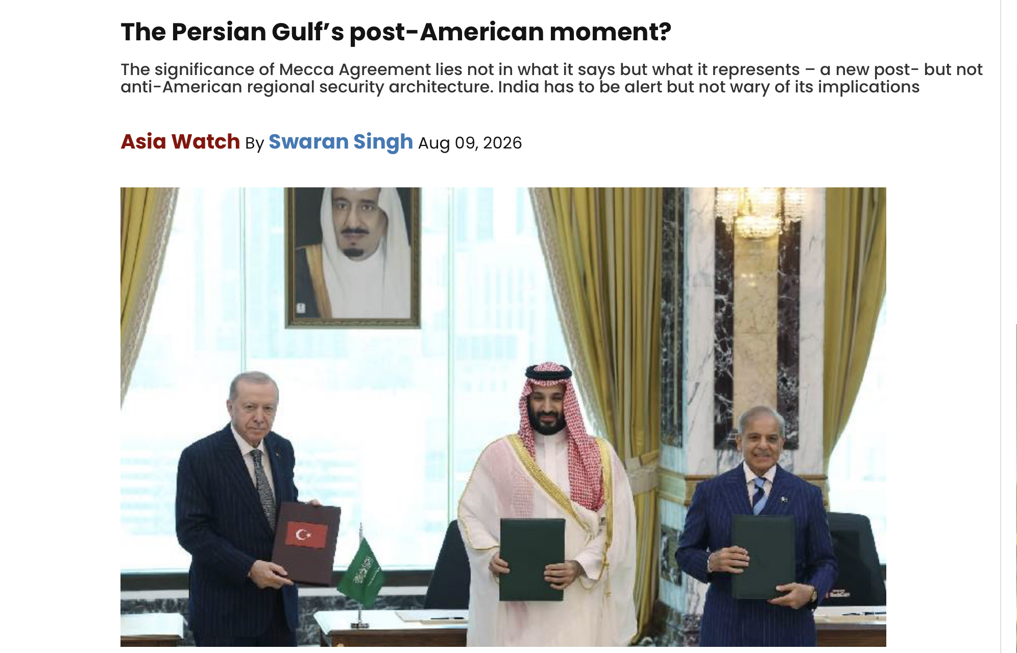 The Persian Gulf’s post-American moment?