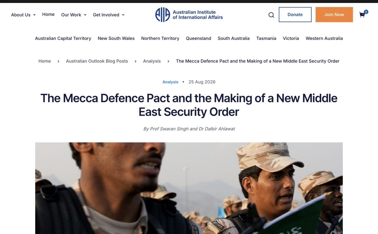 The Mecca Defence Pact and the Making of a New Middle East Security Order