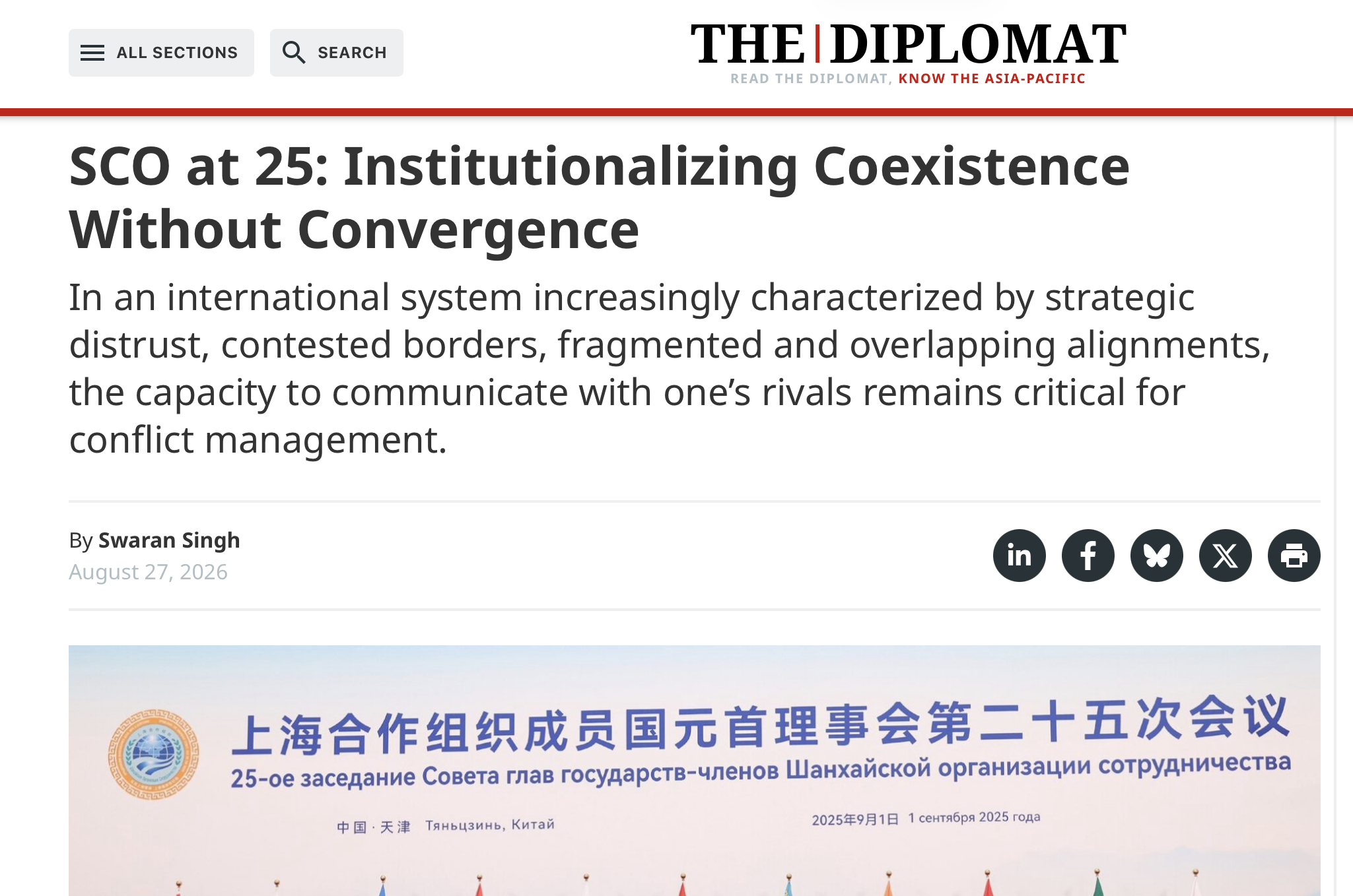 SCO at 25: Institutionalising Co-existence without Convergence 