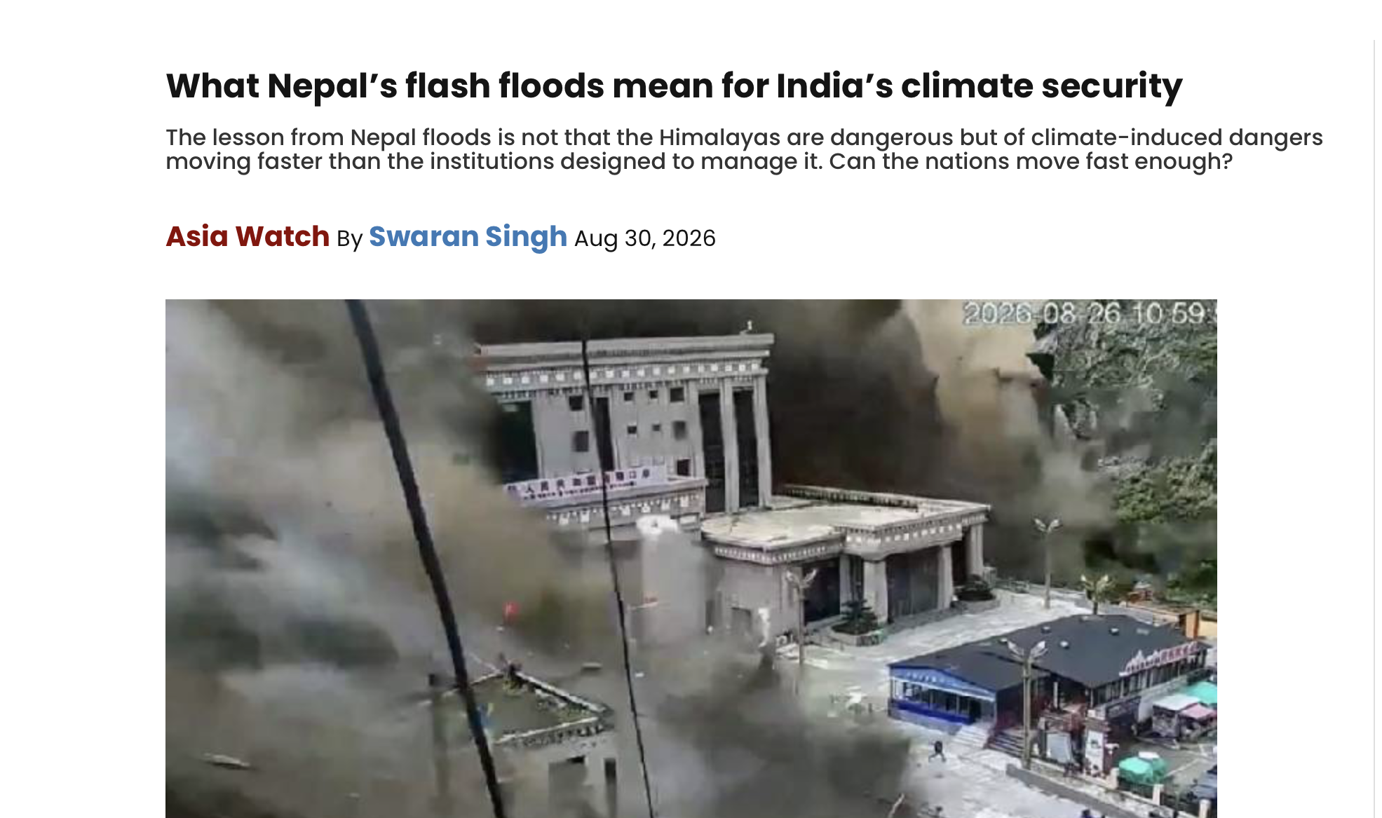 What Nepal’s flash floods mean for India’s climate security