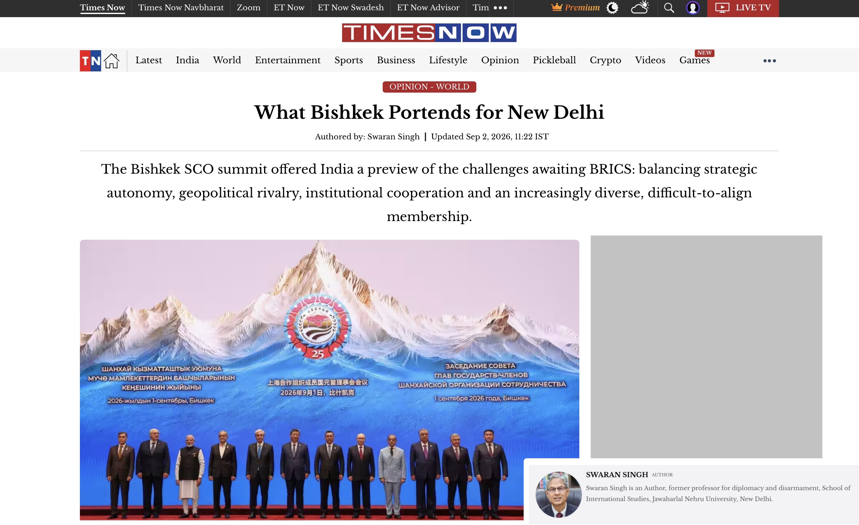 What Bishkek Portends for New Delhi