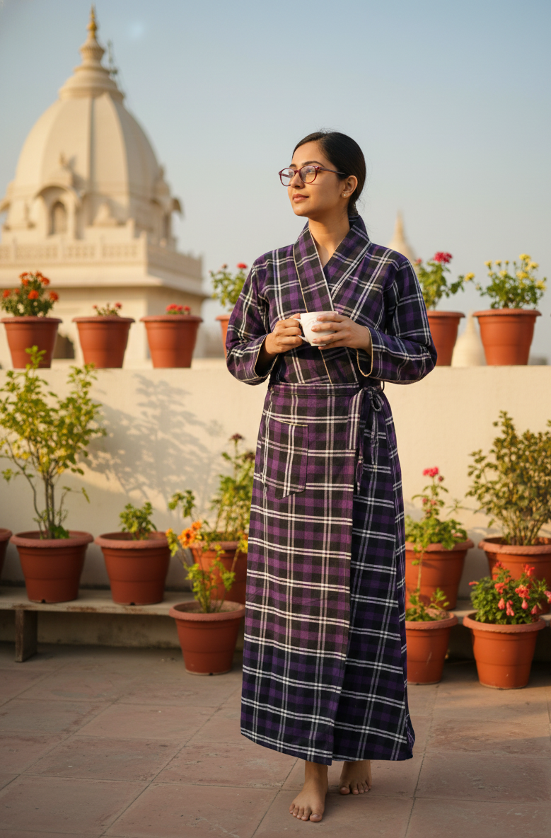 Cotton-wool house coat