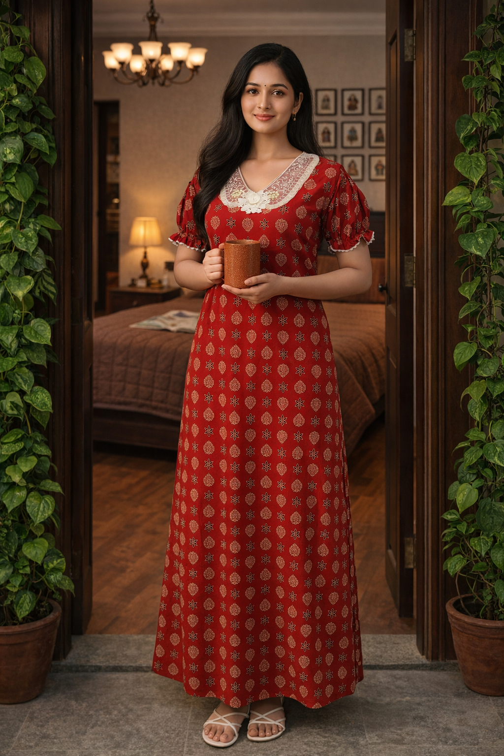 Ajrakh A-line nighty