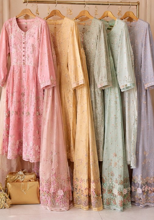 Pastel Floral Long Kurti Collection