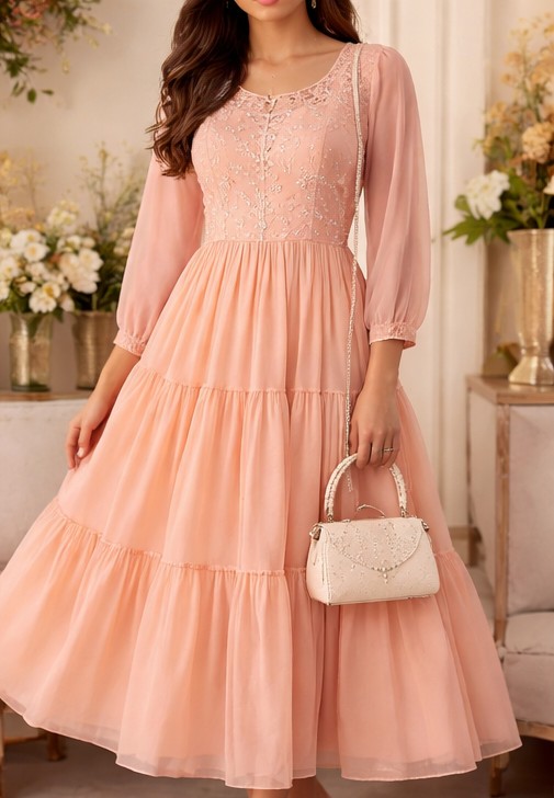 Mint Green Embroidered Anarkali Gown