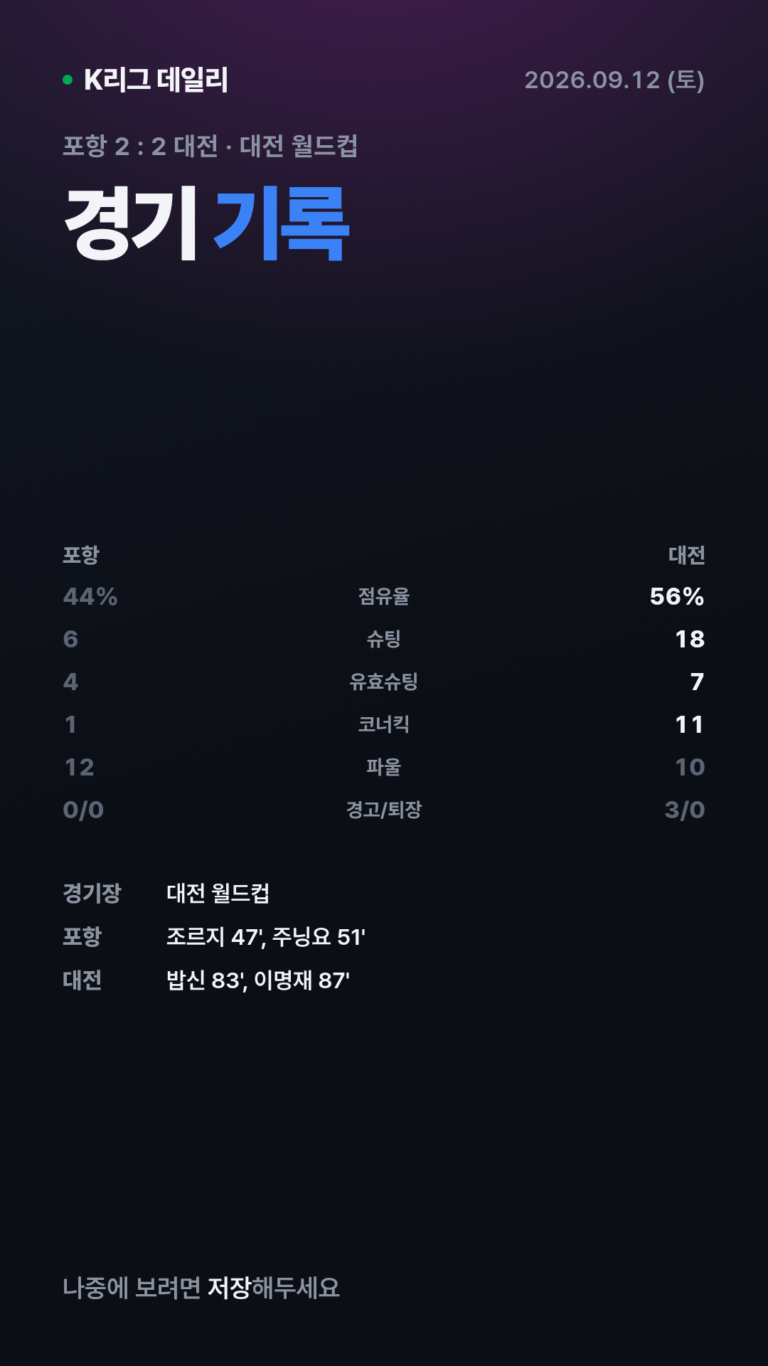 K리그 경기 결과 (9월 12일) 17