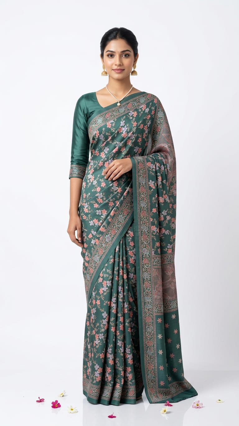 premium silk crepe saree ready to wear