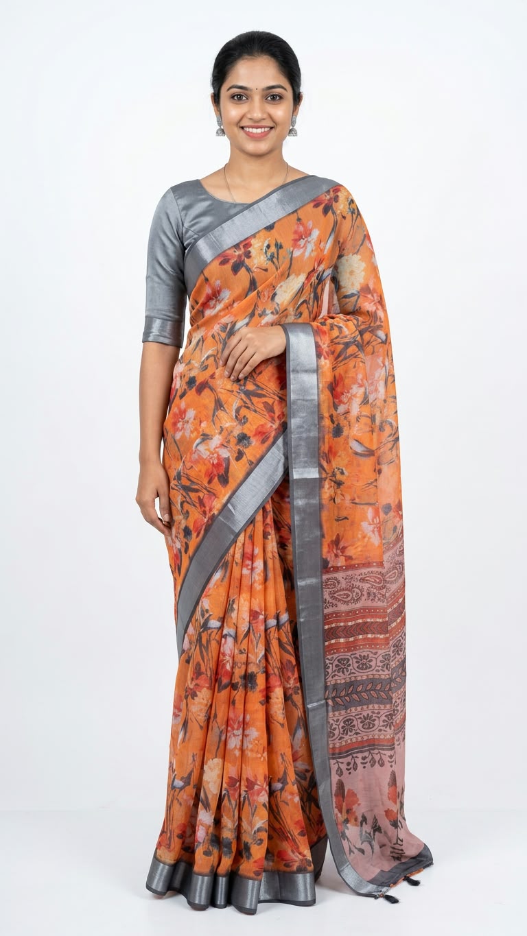 Classic linen saree ready to wear