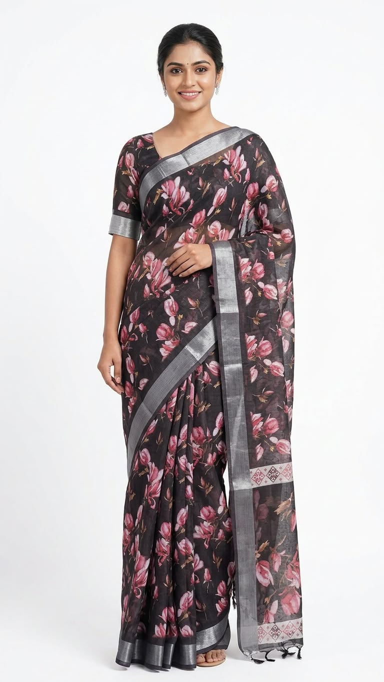 Classic linen saree ready to wear