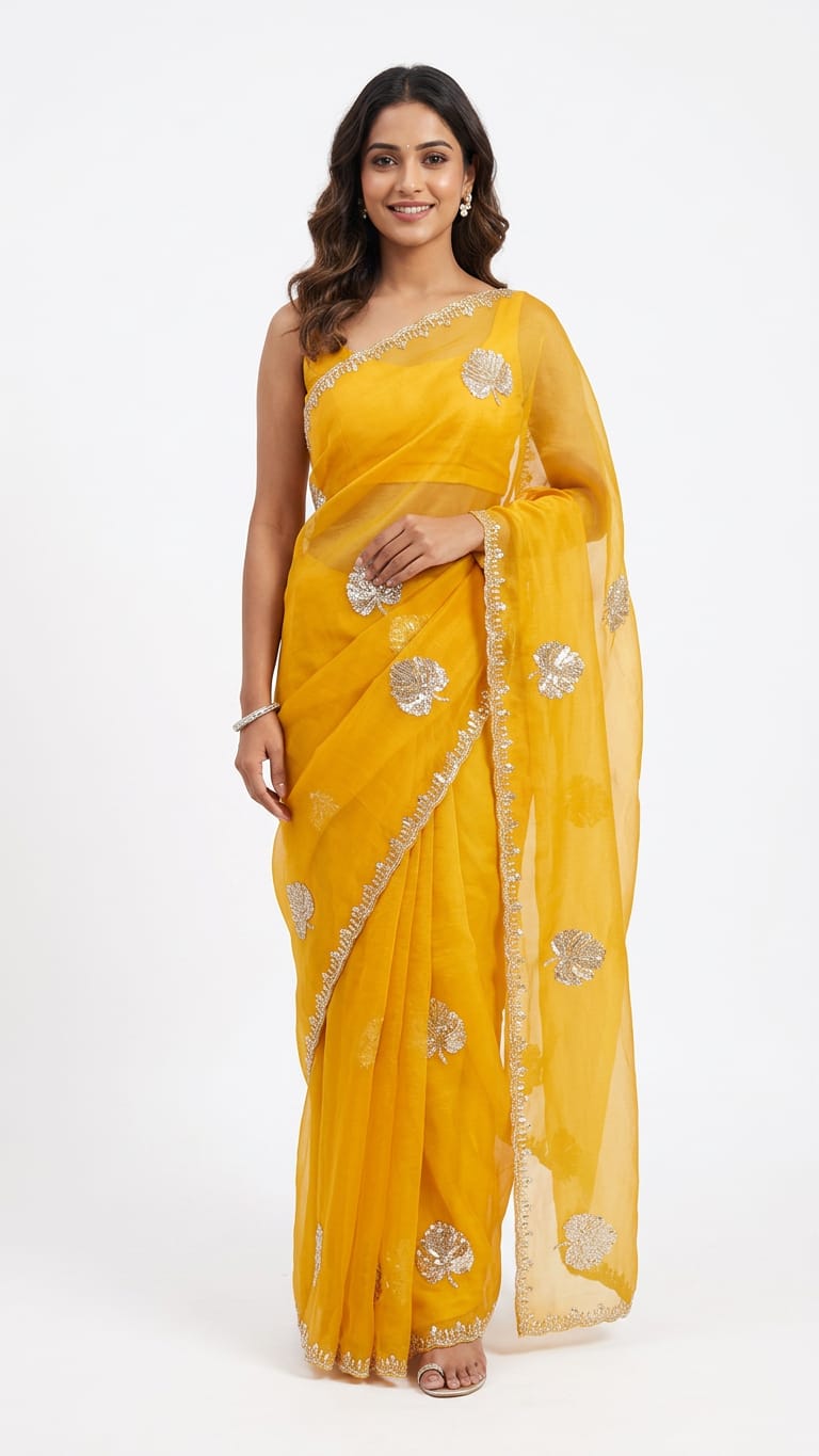 Classic Barberic chiffon saree ready-to-wear