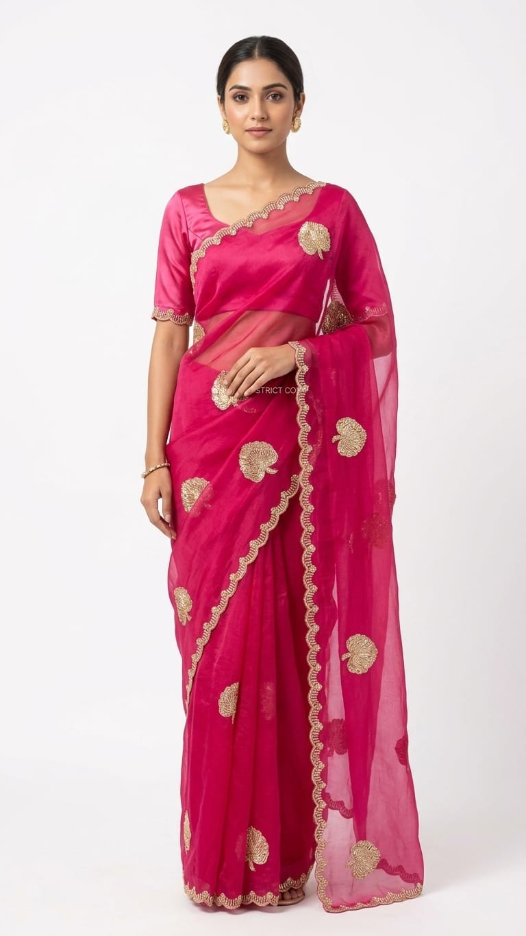 Classic Barberic chiffon saree ready-to-wear