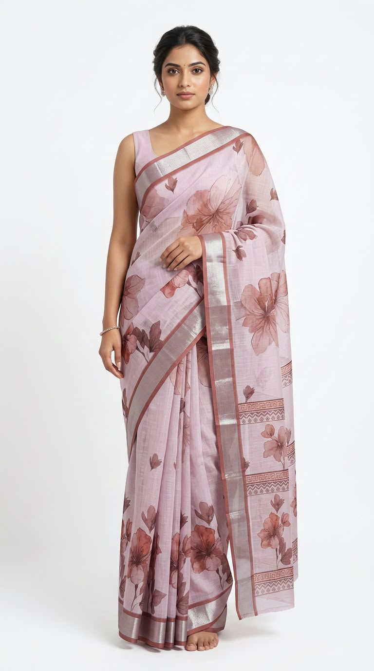 Classic linen saree ready to wear