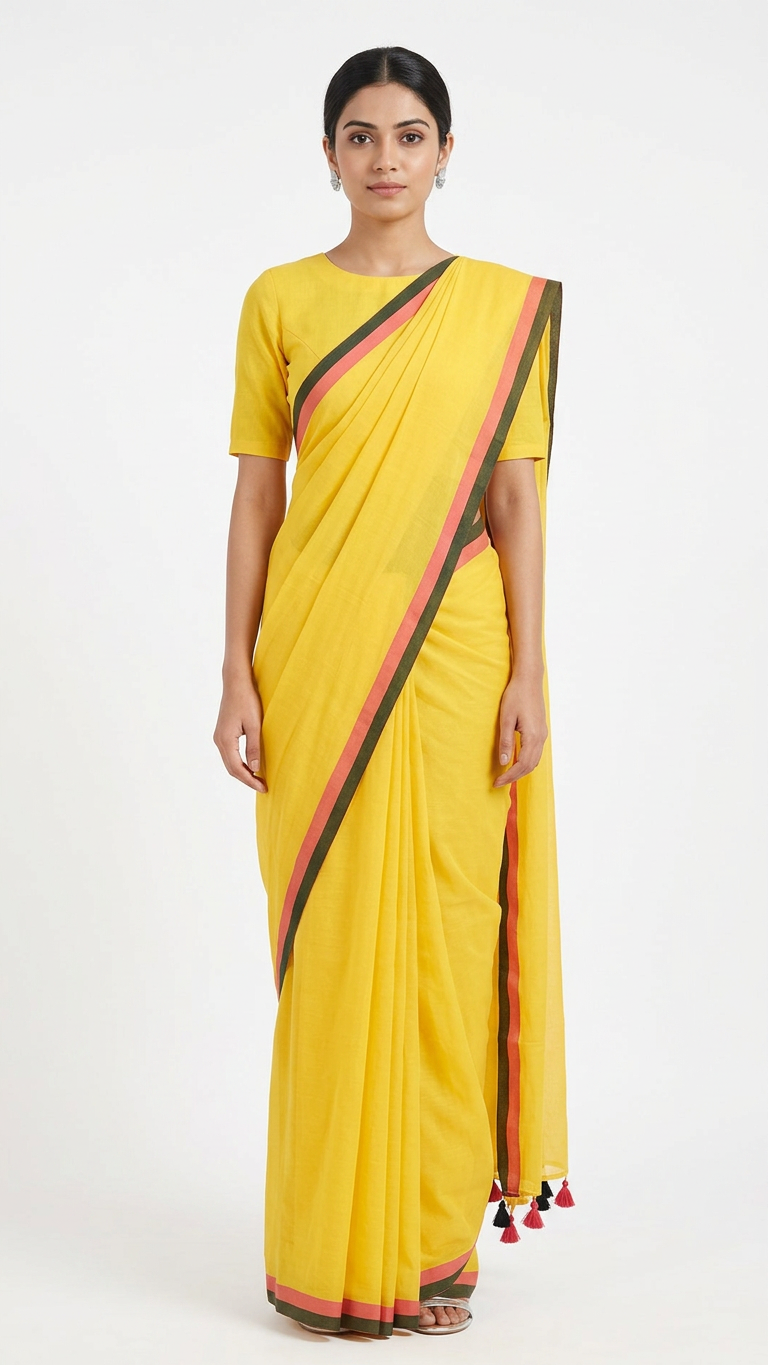 Mul mul zekun border ready to wear saree