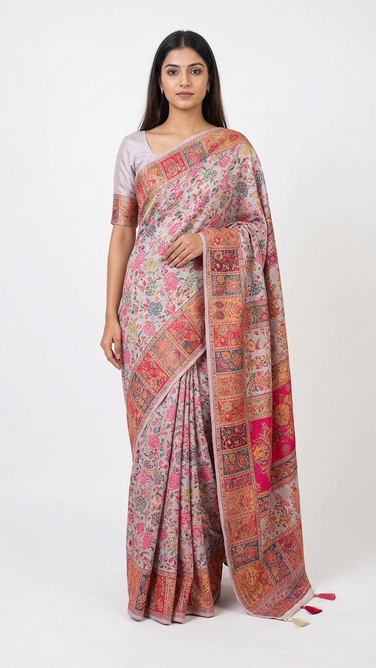 Pachmeena woven saree fall pico ready to wear
