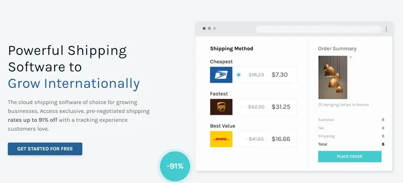 Easyship landing page