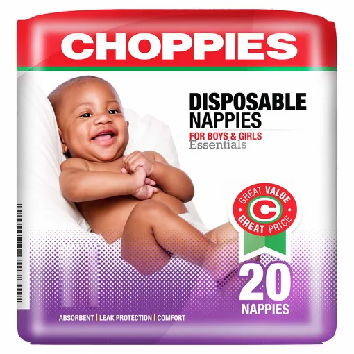 Choppies disposable nappies size 3 medium, 20