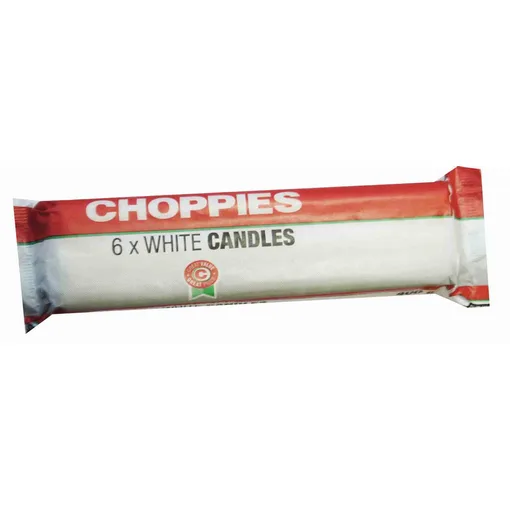 Choppies white candles 400 g, pack of 6