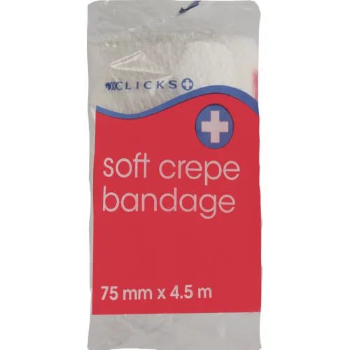Clicks soft crepe bandage, 75 mm x 4.5 m