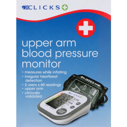 Clicks upper arm blood pressure monitor