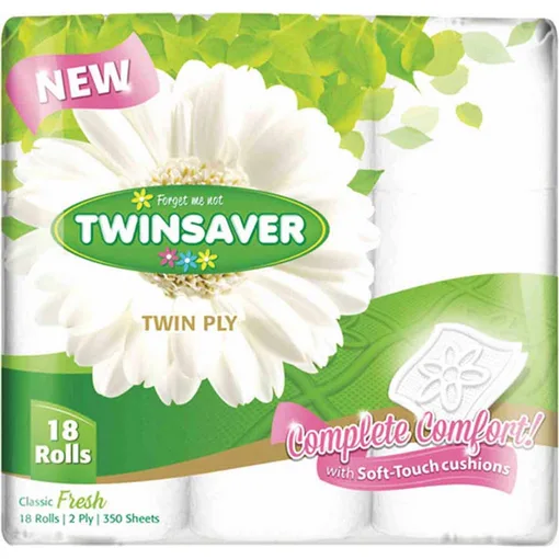 Twinsaver 2-ply toilet paper, 18 rolls