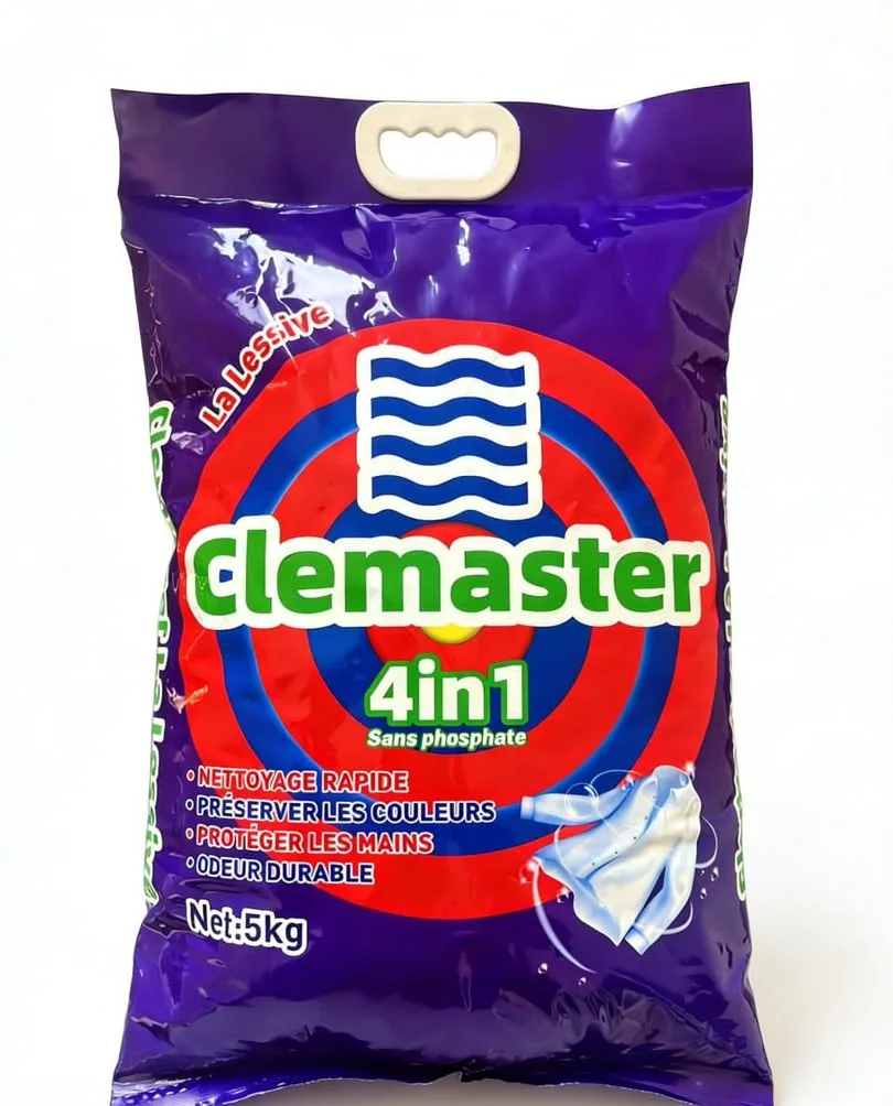 Lessive en poudre Clemaster 4 en 1, sac de 5 kg