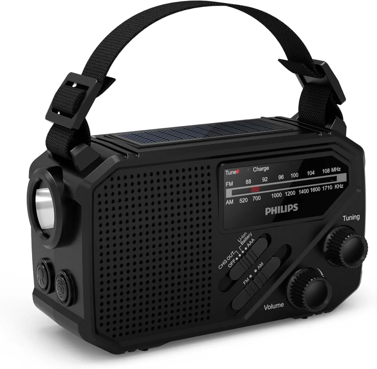 Radio d’urgence solaire et à manivelle Philips TAR1609 avec torche